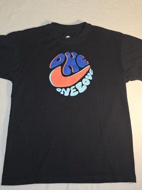 Nike Mens Black Short Sleeve One Love Graphic T-shirt Size Small Loose Fit